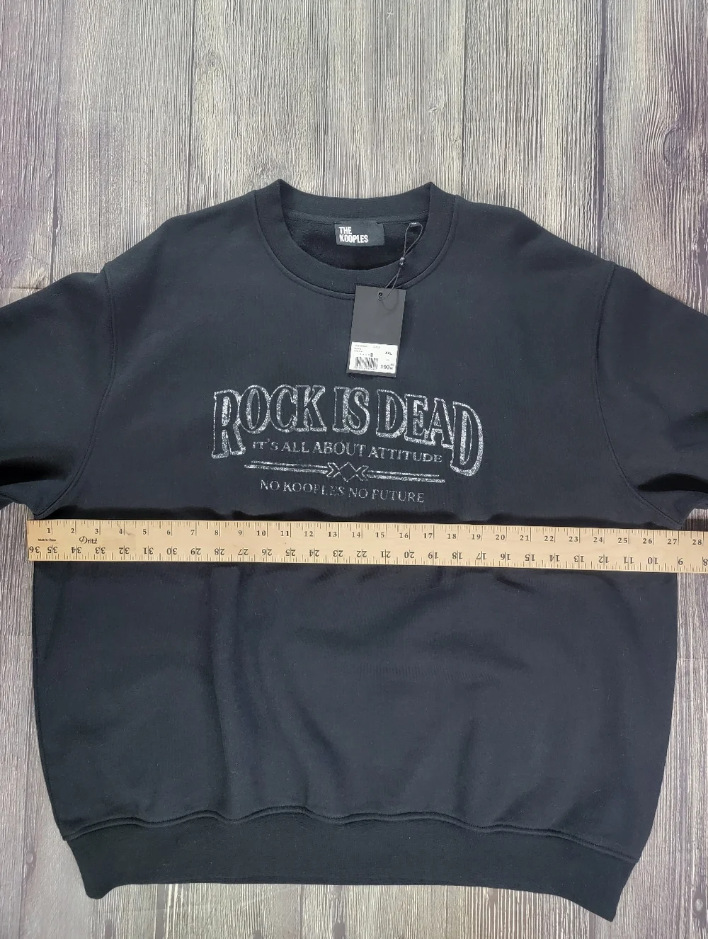 The Kooples NWT-Rock is Dead Crew Neck Pullover Graphic Sweatshirt